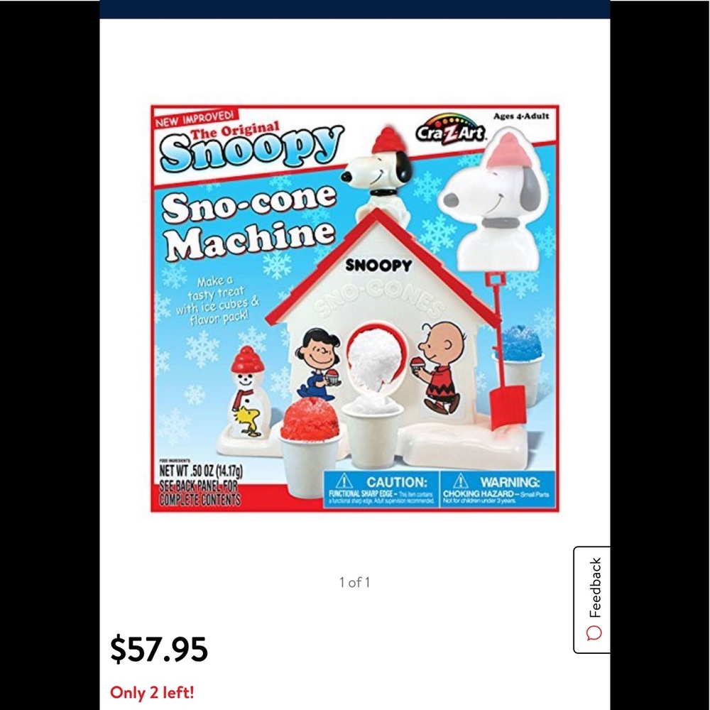 NWOT Snoopy Sno-cone Machine
